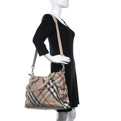 Burberry Nova Check Tote Diaper Bag Beige 2 of 11