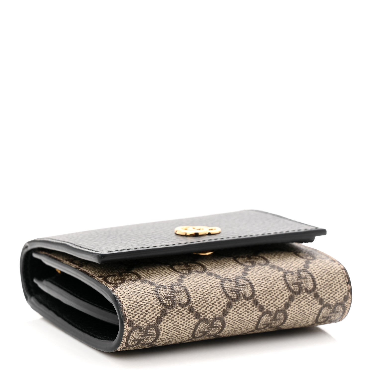 Gucci Dollar Calfskin GG Supreme Monogram Medium GG Marmont Wallet Black Beige Ebony 4 of 8
