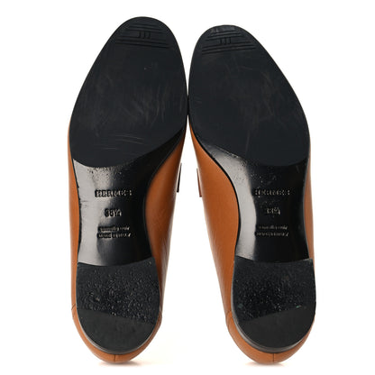 Hermes Goatskin Womens Paris Loafers 38.5 Beige Dore 6 of 10