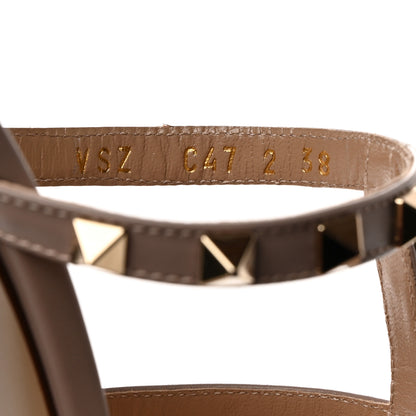 Valentino Garavani Calfskin Rockstud 60mm Caged Slide Sandals 38 Poudre 7 of 8