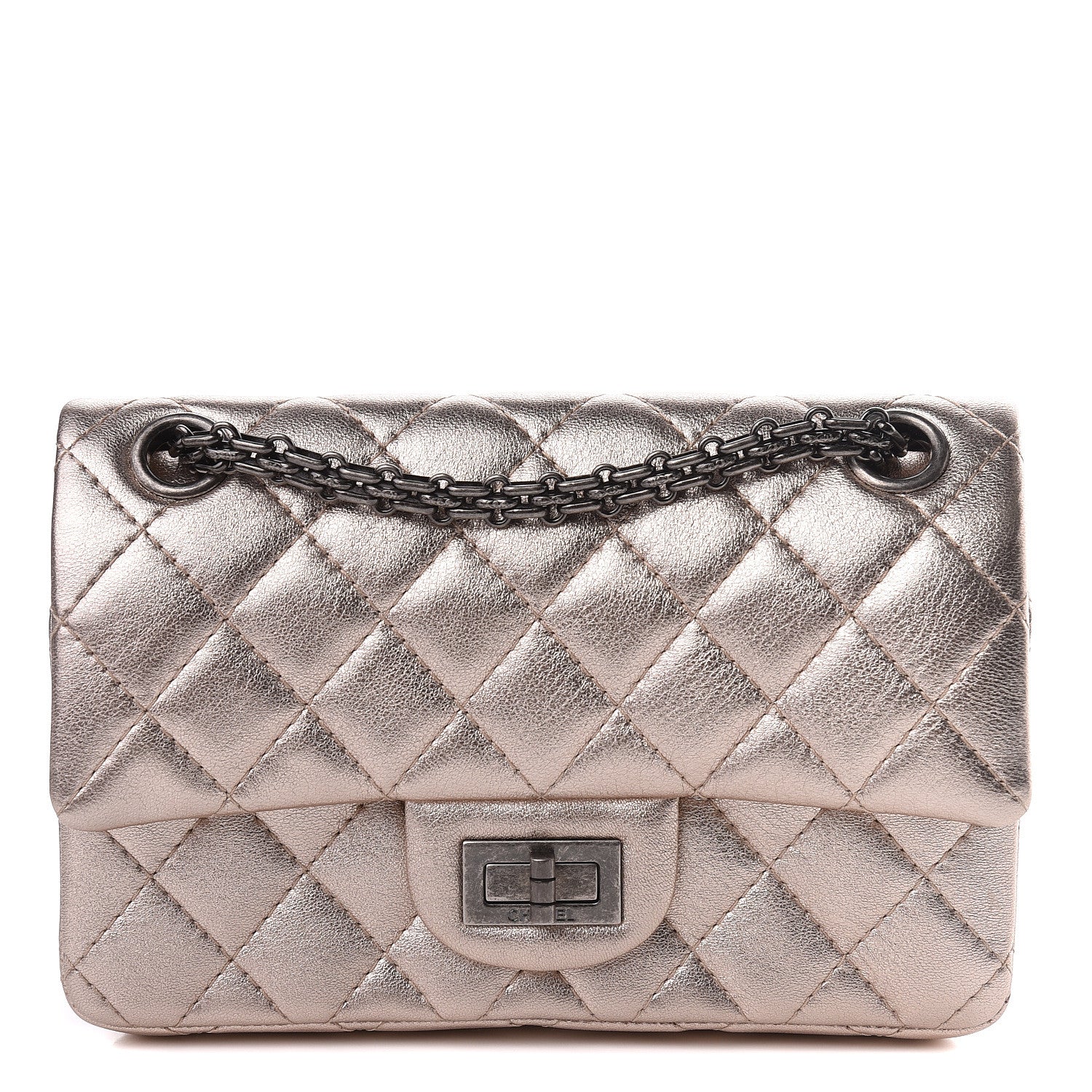Chanel Metallic Calfskin Quilted 2.55 Reissue 224 Flap Light Pink 1 of 9