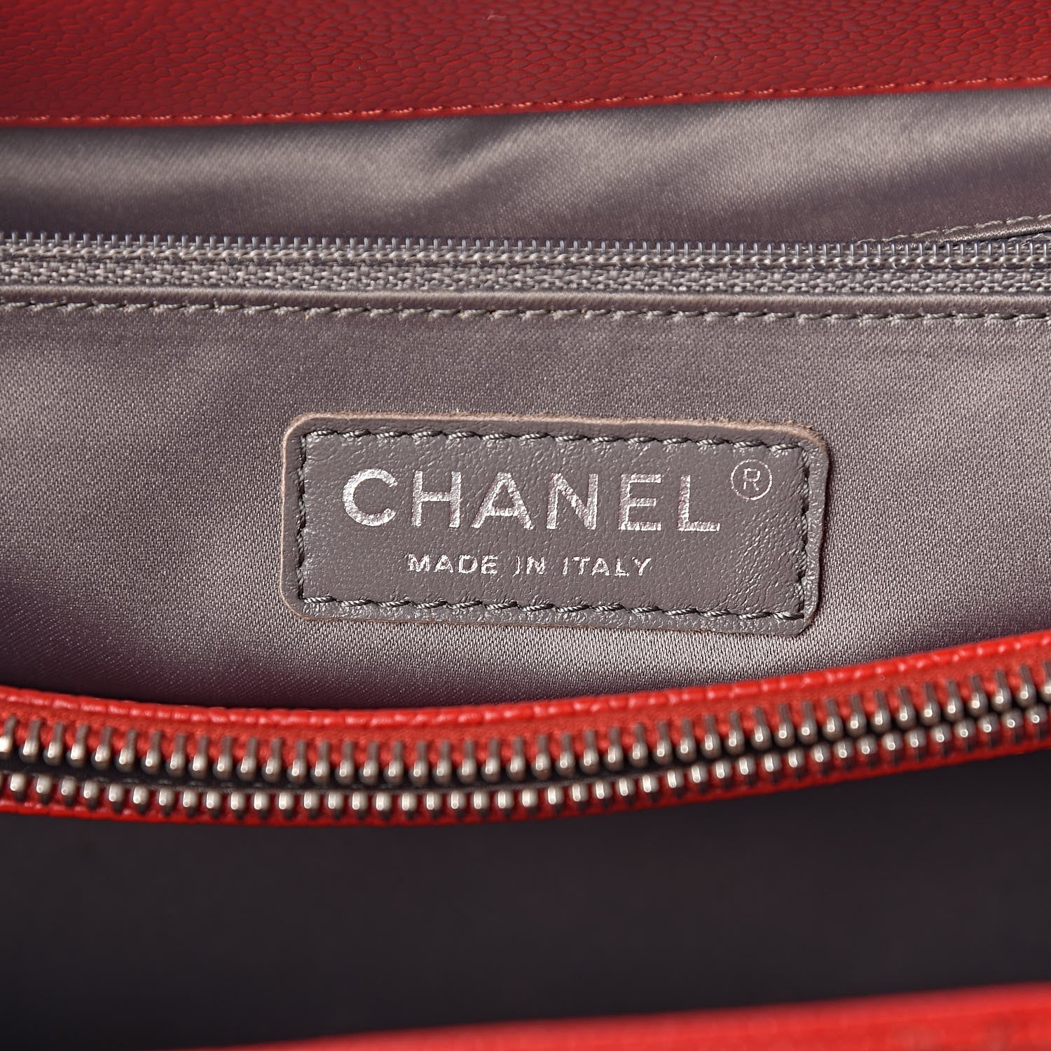 Chanel Caviar Quilted XL Grand Shopping Tote GST Red 6 of 10