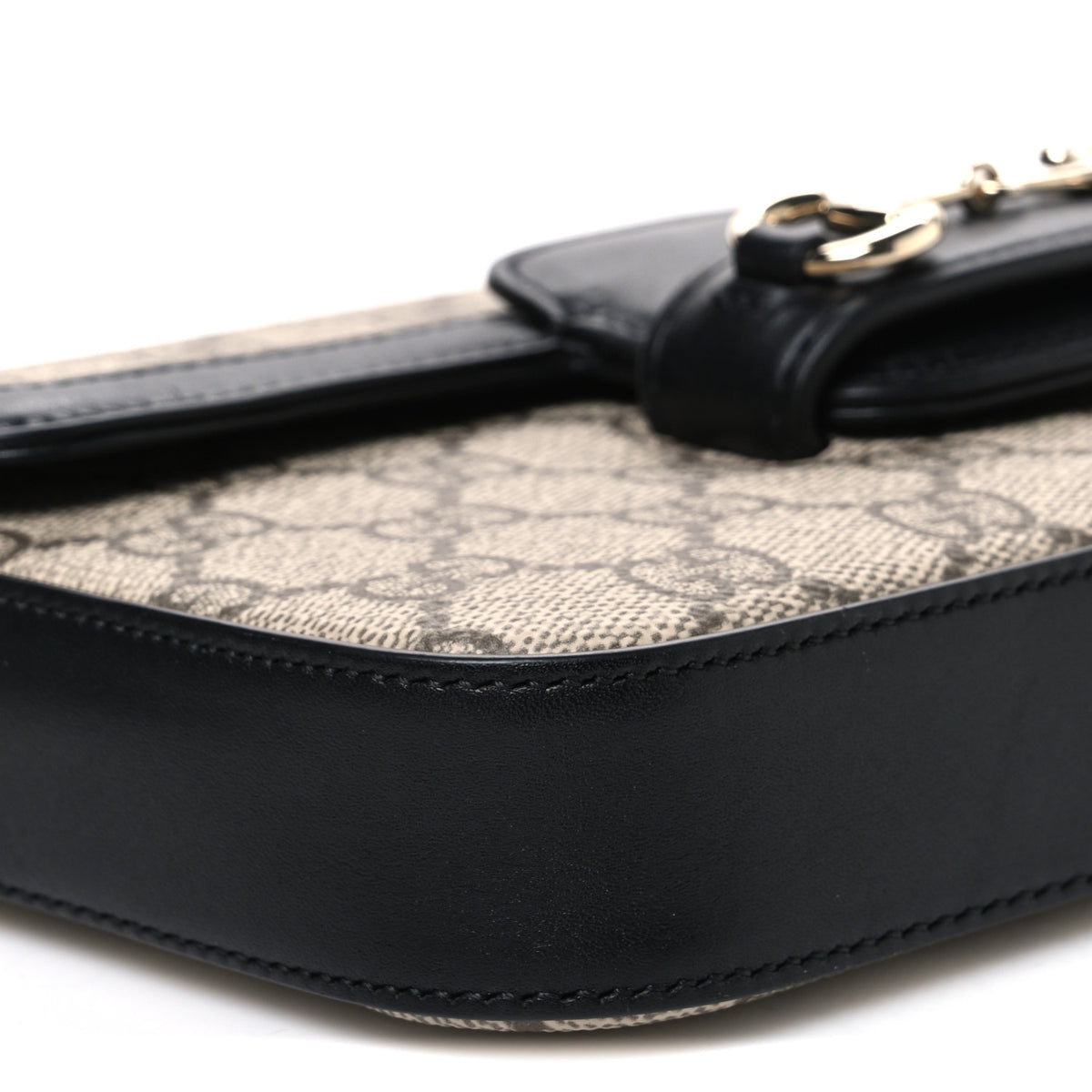 GG Supreme Monogram Azalea Calfskin Horsebit 1955 Mini Bag Beige Black