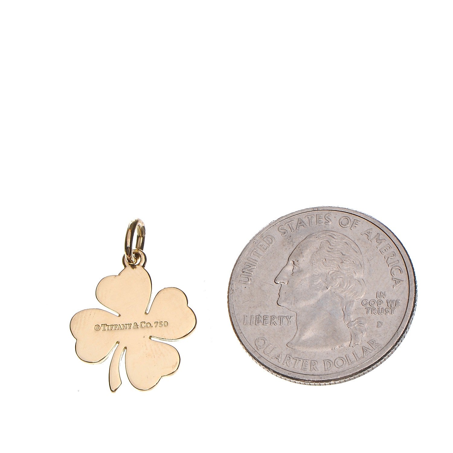 Tiffany 18K Yellow Gold Four Leaf Clover Charm 2 of 3