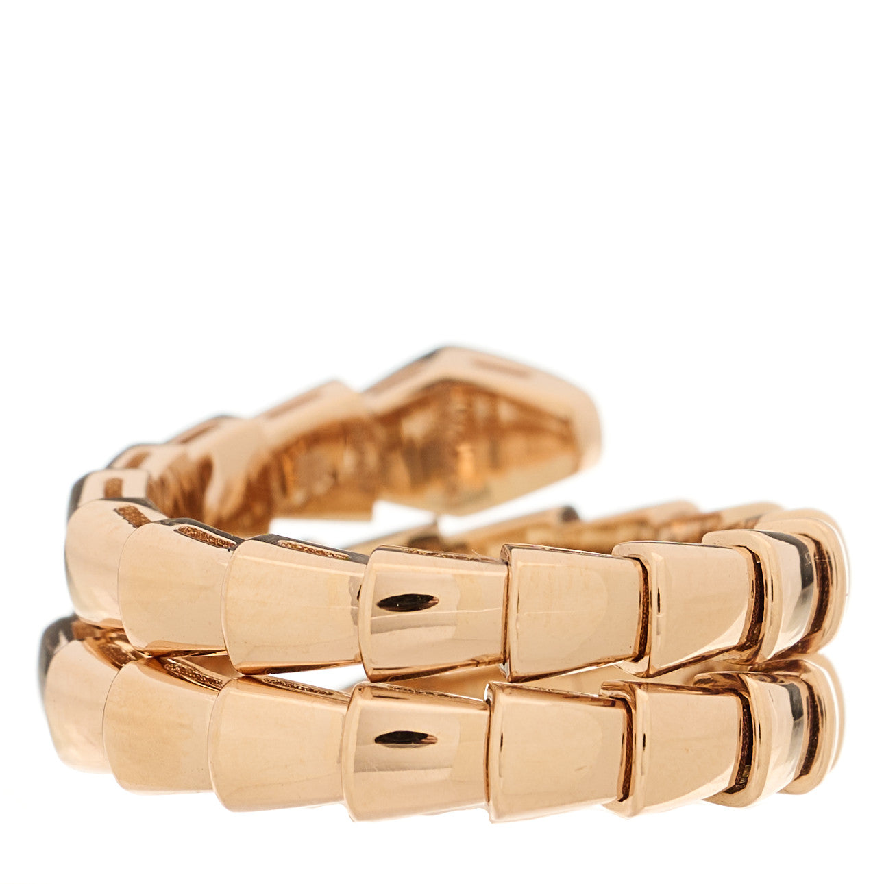 18K Rose Gold Diamond Serpenti Viper Wrap Ring M
