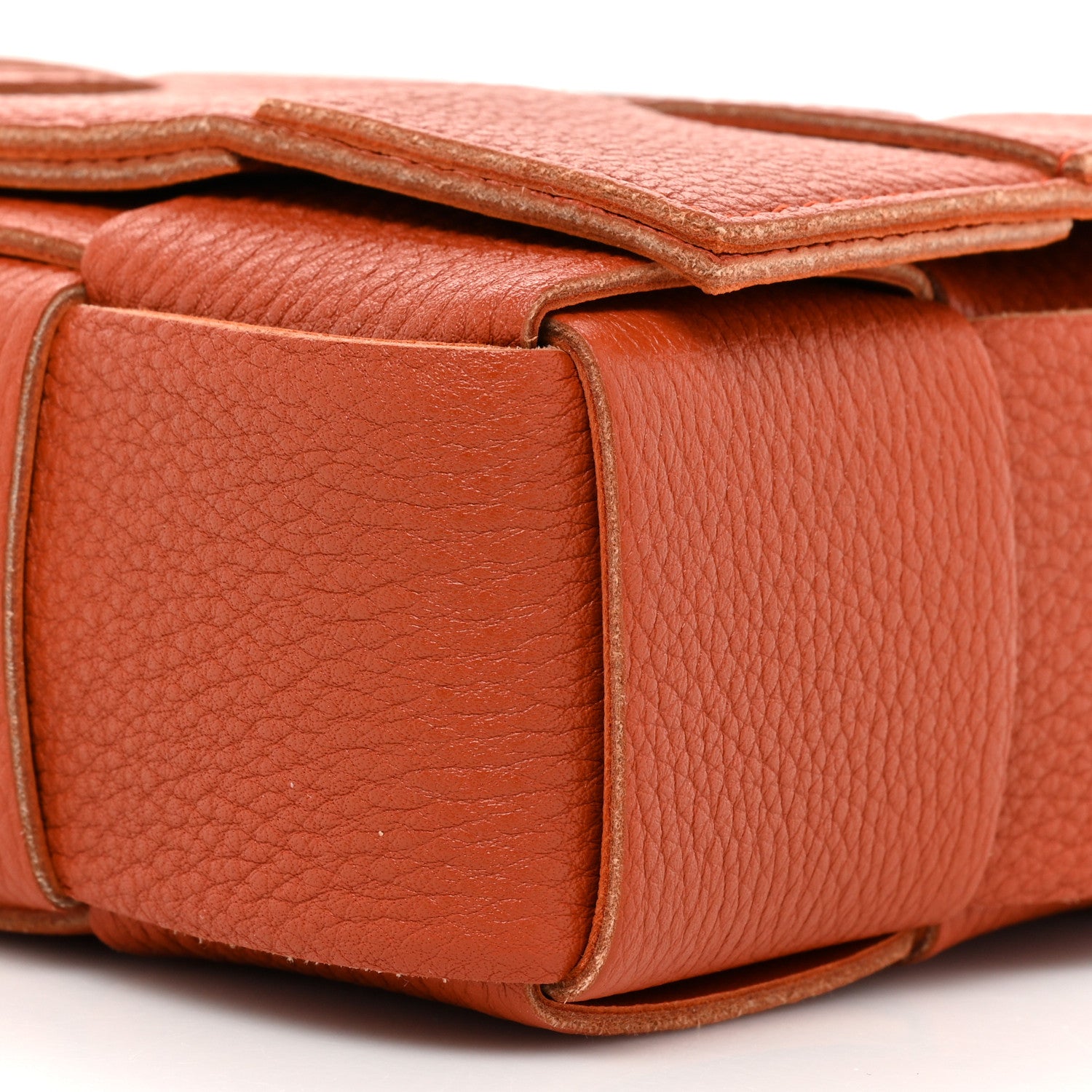 Bottega Veneta Grained Calfskin Maxi Intreccio Cassette Crossbody Bag Maple 7 of 12