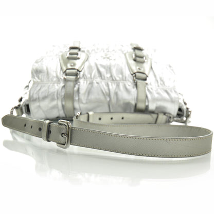 Prada Nappa Dressy Gaufre Messenger Silver 5 of 9