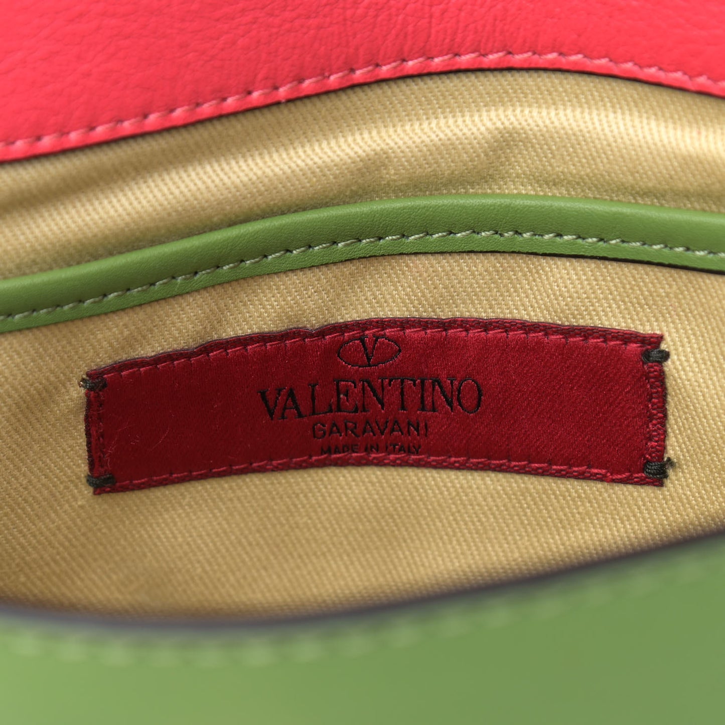 Vitello Colorblock Mini Rockstud Flap Saddle Crossbody Bag Deep Rose Green Grey Scarlet
