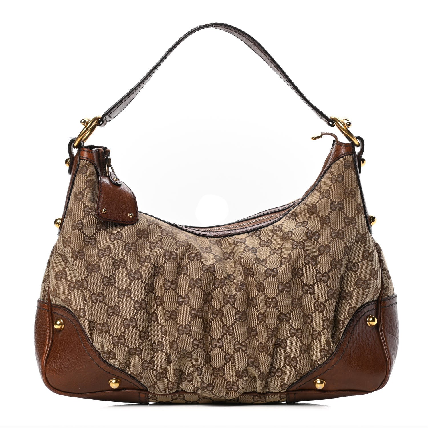 Gucci Monogram Medium Jockey Hobo Brown 1 of 6