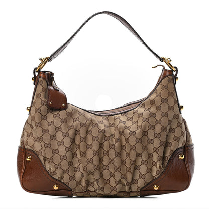 Gucci Monogram Medium Jockey Hobo Brown 1 of 6