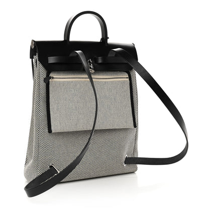 Hermes Criss Viking Vache Hunter Herbag a Dos Zip Retourne Backpack Ecru Black 4 of 11