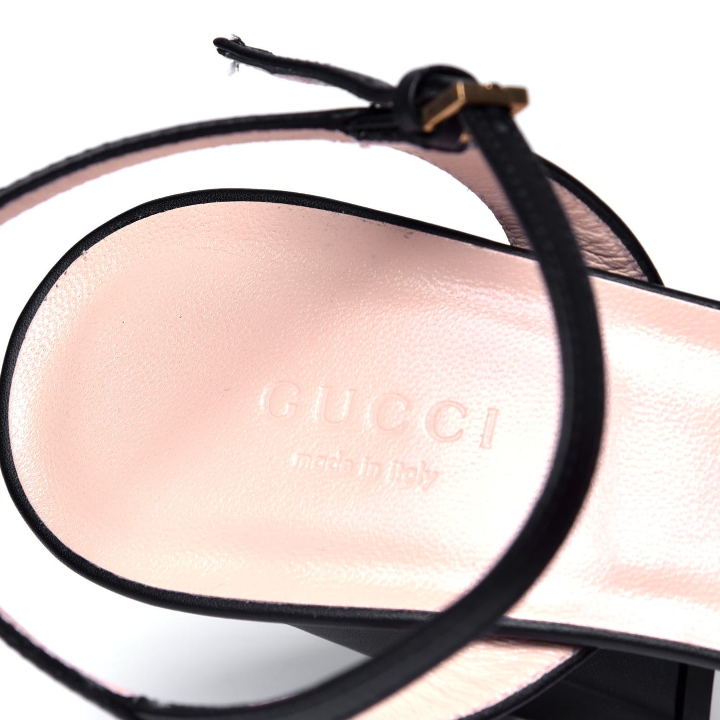 Lifford Calfskin GG Marmont Ankle Wrap 75mm Sandals 37.5 Black