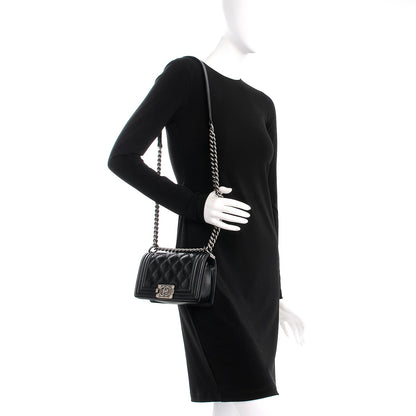 Chanel Calfskin Double Stitch Small Boy Flap Black 2 of 10