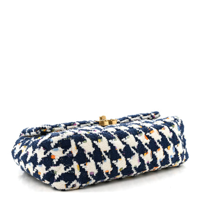 Chanel Tweed Quilted Medium Chanel 19 Flap Ecru Navy Blue Multicolor 4 of 10
