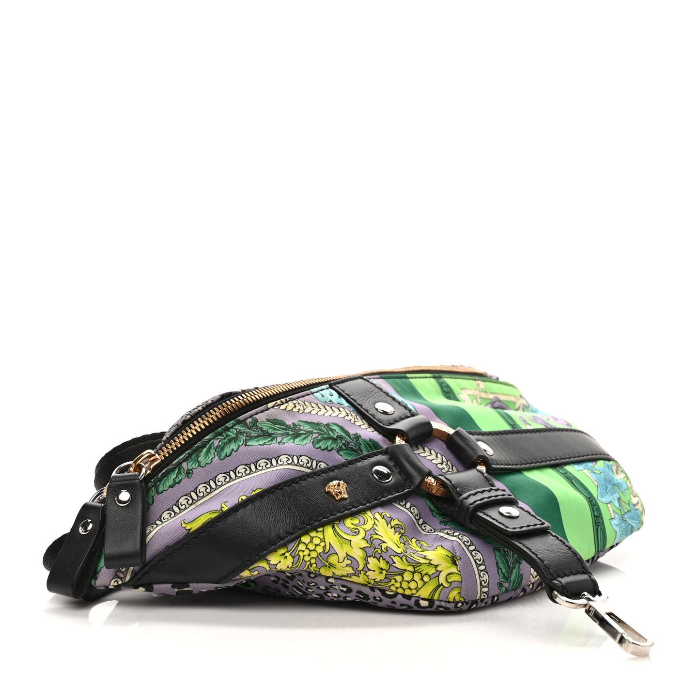 Nylon Calfskin Barocco Mosaic Print Bondage Belt Bag Jacaranda Multicolor
