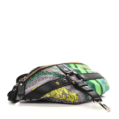 Versace Nylon Calfskin Barocco Mosaic Print Bondage Belt Bag Jacaranda Multicolor 4 of 8