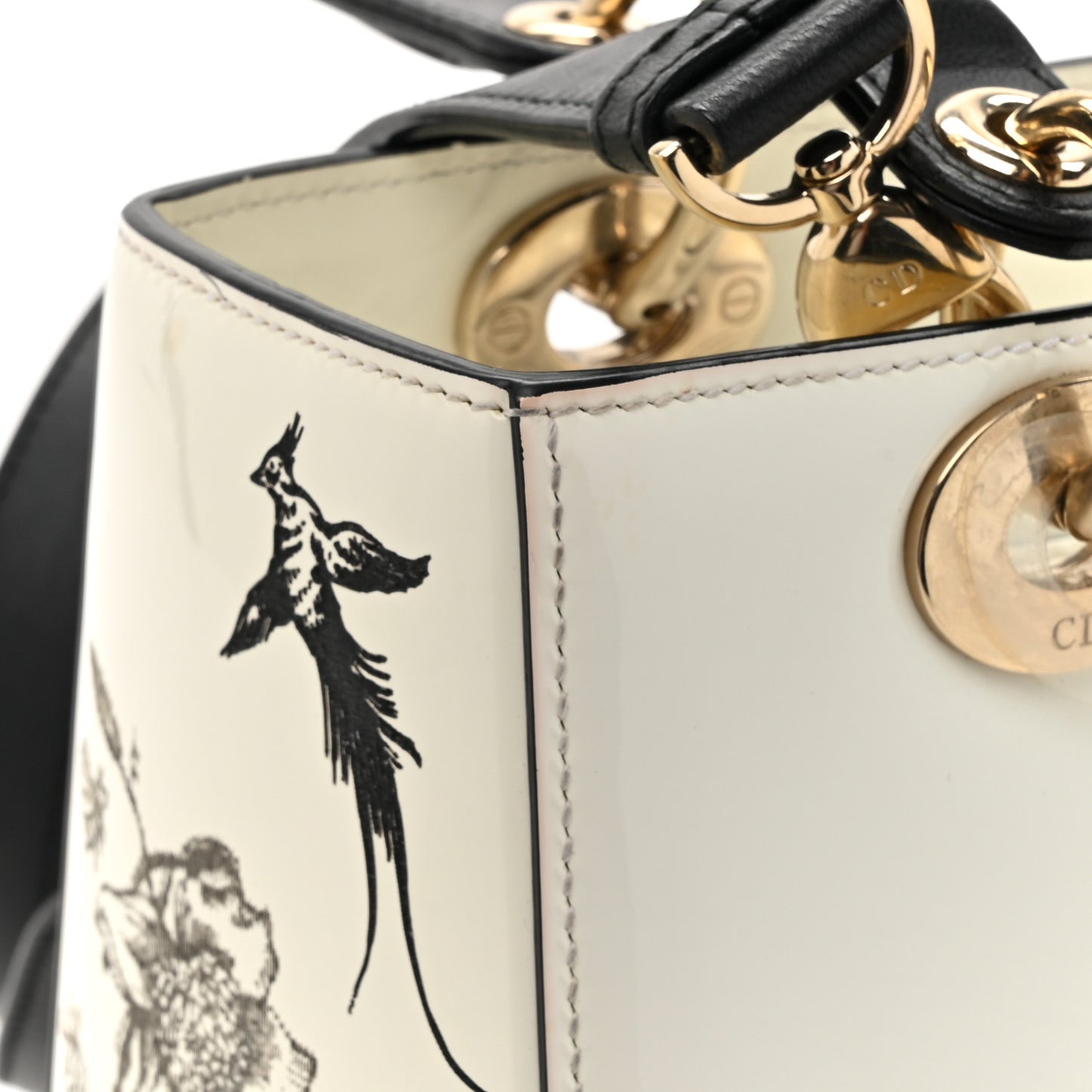 Patent Toile de Jouy Medium Lady Dior