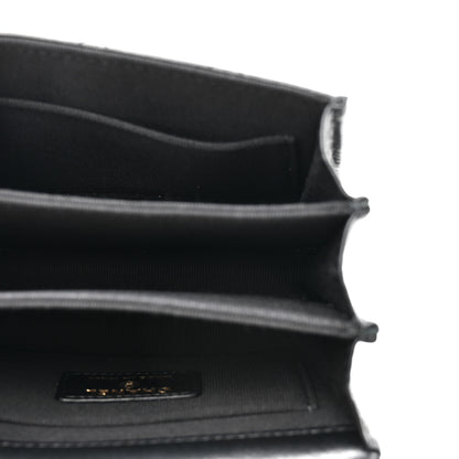 Chanel Lambskin Metal Quilted Top Handle Flap Clutch With Chain Black 5 of 11