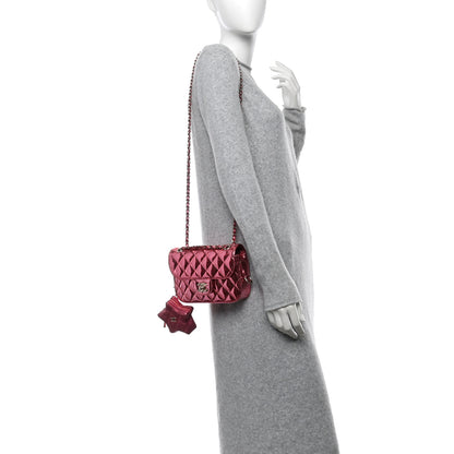 Chanel Mirror Calfskin Metallic Lambskin Quilted Hollywood Boulevard Mini Flap With Star Coin Purse Pink 2 of 13