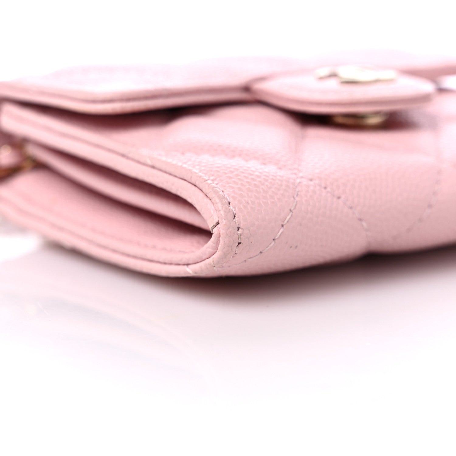 Chanel Caviar Quilted Flap Card Holder On Chain Light Pink 8 of 9