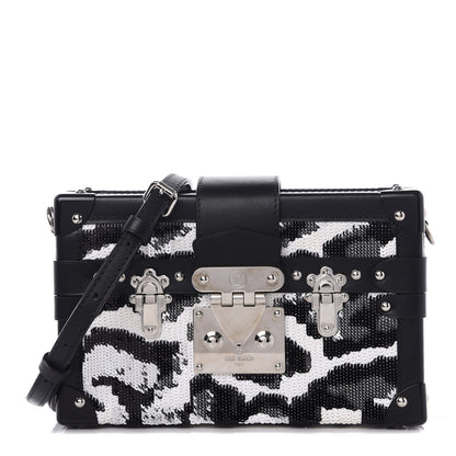 Louis Vuitton Sequins Leopard Petite Malle Black Gris 1 of 8