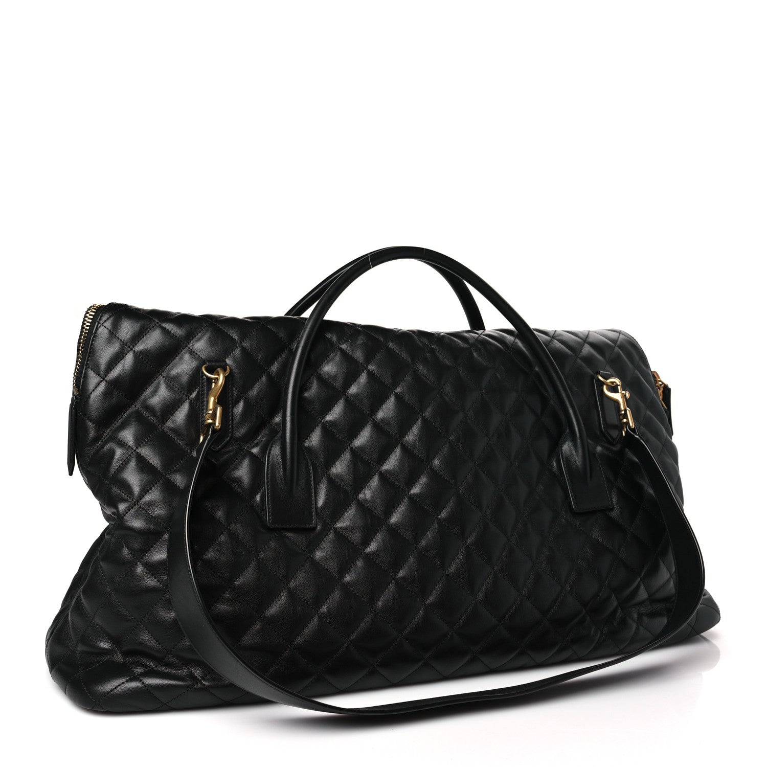 Saint Laurent Calfskin Quilted ES Giant Travel Bag Black 3 of 9