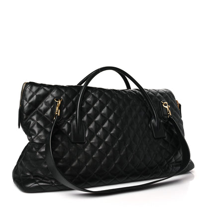 Saint Laurent Calfskin Quilted ES Giant Travel Bag Black 3 of 9