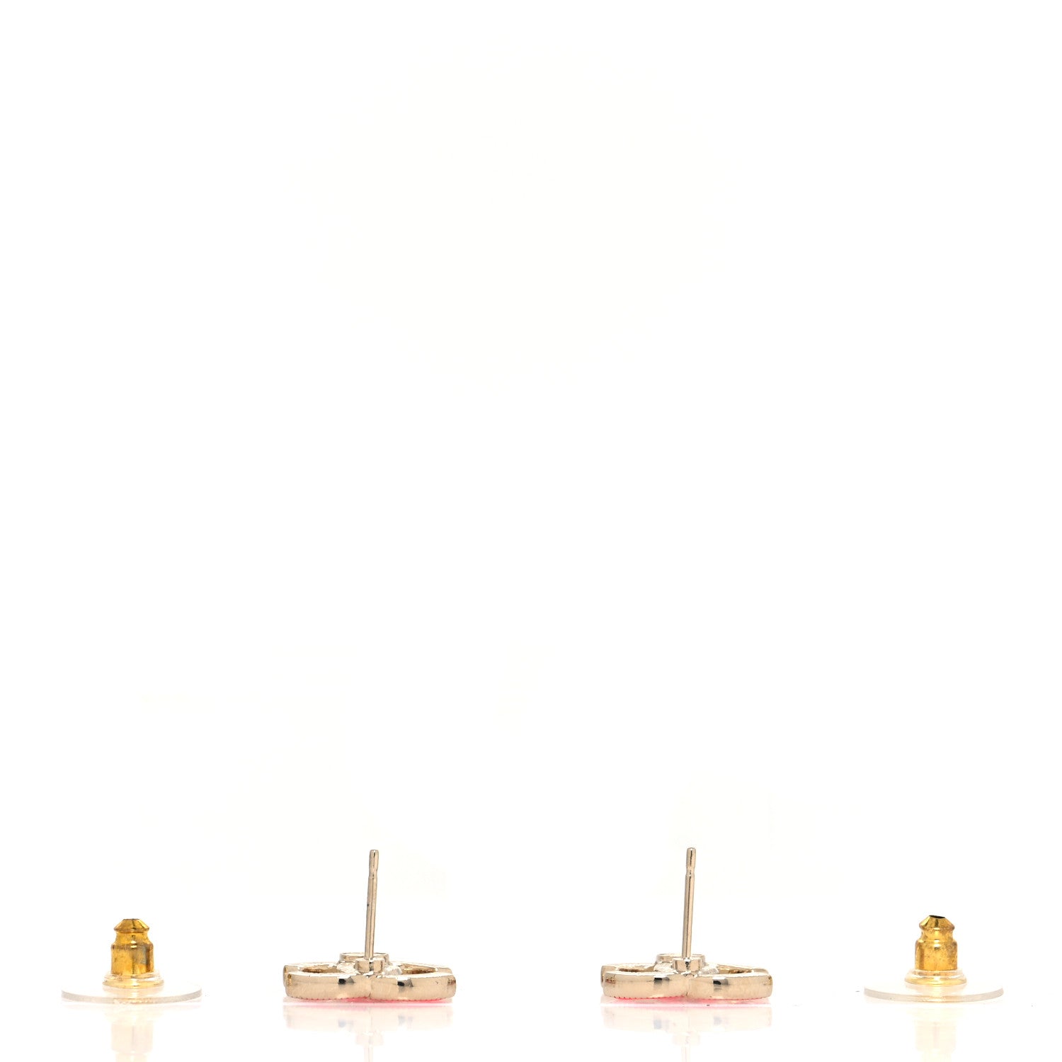 Chanel Enamel CC Earrings Pink Gold 3 of 4