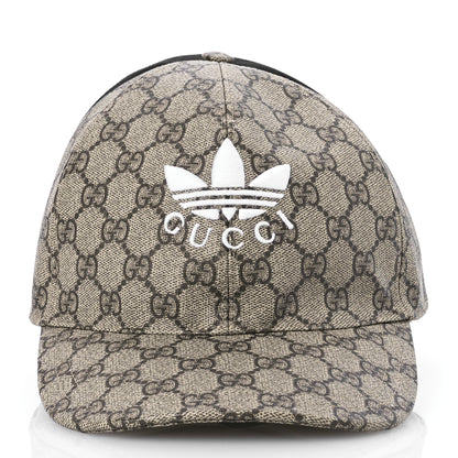 Gucci X ADIDAS GG Supreme Monogram Double Sided Baseball Hat L Beige Ebony Black 3 of 8