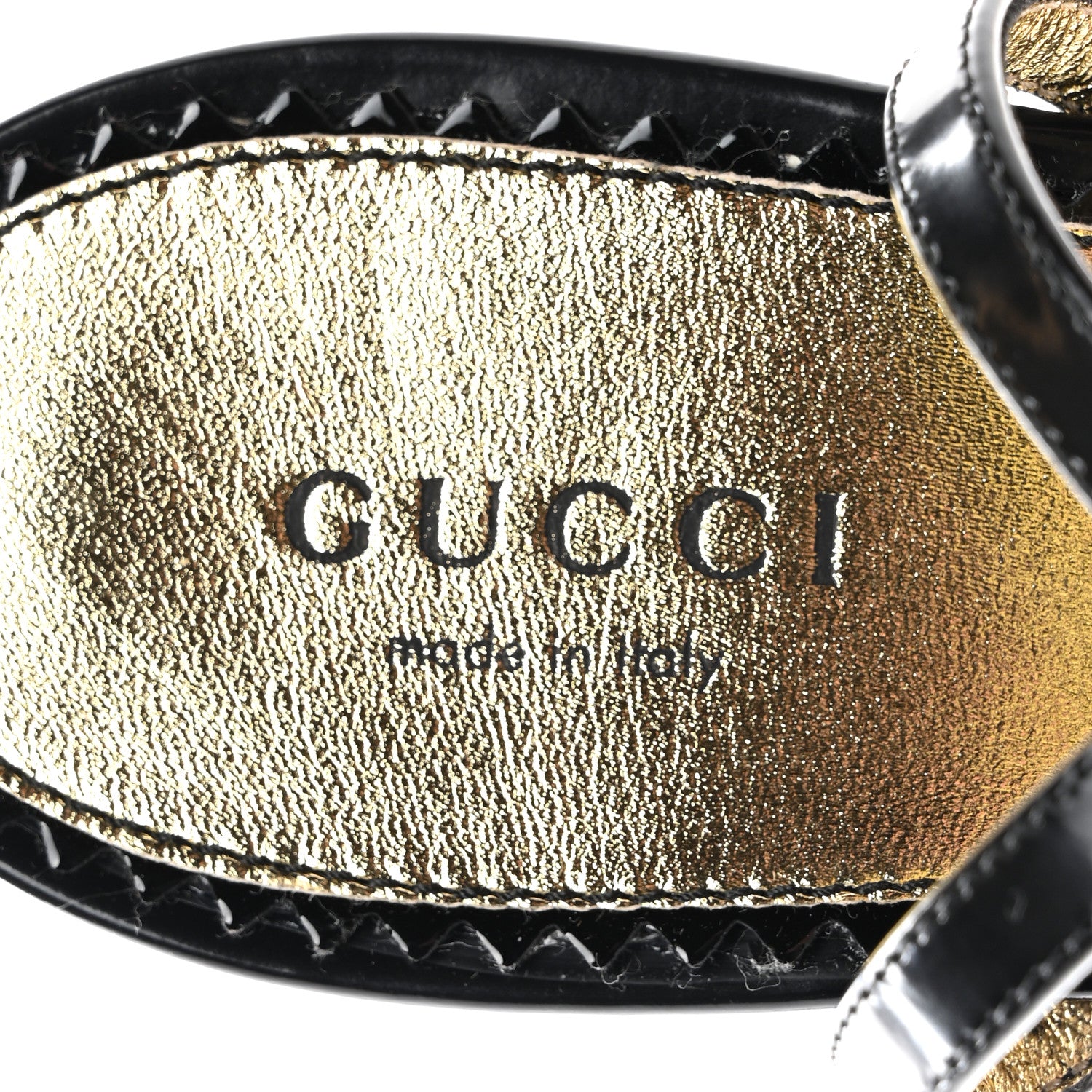 Gucci Regent Calfskin Crystal Snake Head Sandals 37 Black 7 of 9