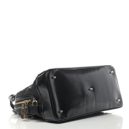 Burberry Calfskin Nylon Quilted Manor Top Handle Bag Black 3 of 5