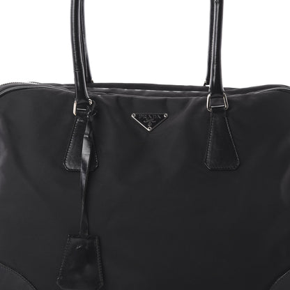 Prada Tessuto Nylon Calfskin Tote Black 8 of 8