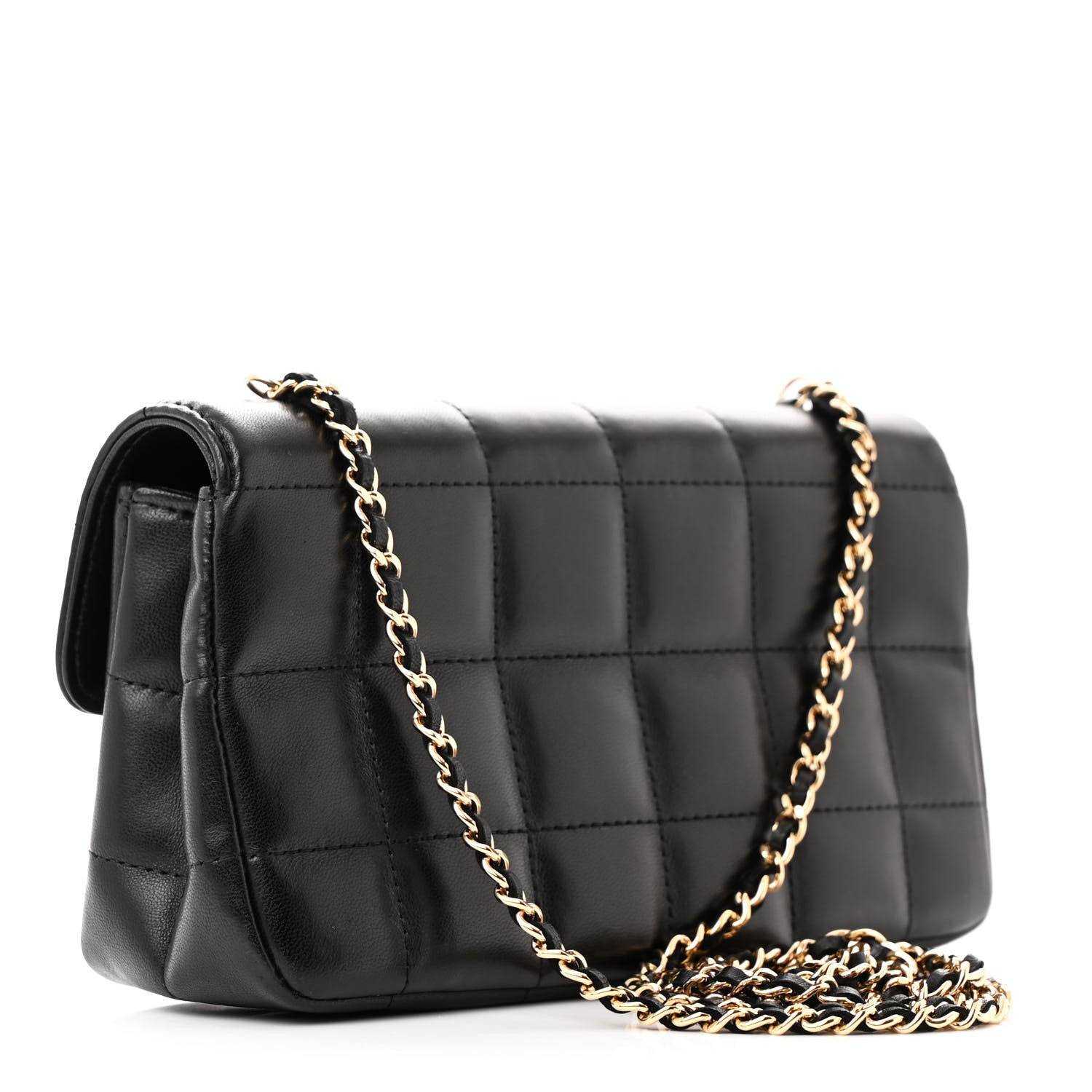 Chanel Lambskin Quilted Mini Chocolate Bar Camellia Flap Black 3 of 10