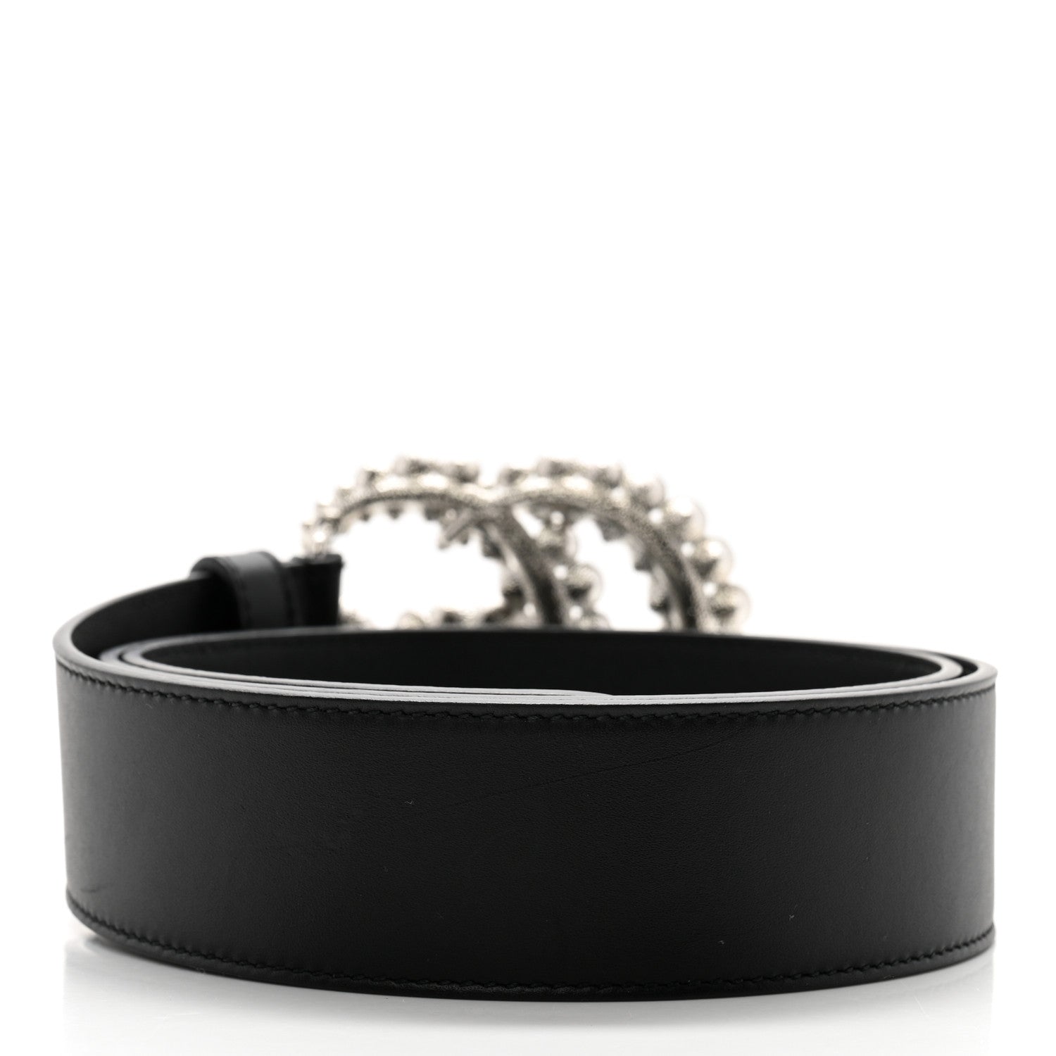 Gucci Calfskin Crystal Double G 40mm Belt 90 36 Black 2 of 8