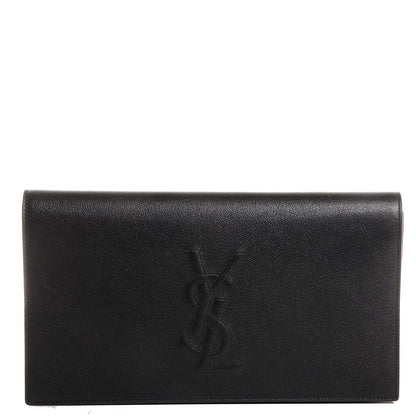 Saint Laurent Calfskin Monogram Large Belle De Jour Clutch Black 1 of 7