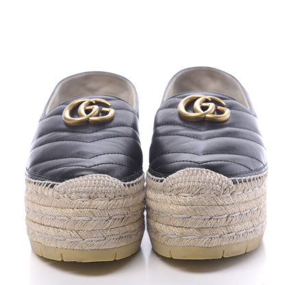 Gucci Nappa Matelasse GG Marmont Platform Espadrilles 37.5 Black 2 of 12