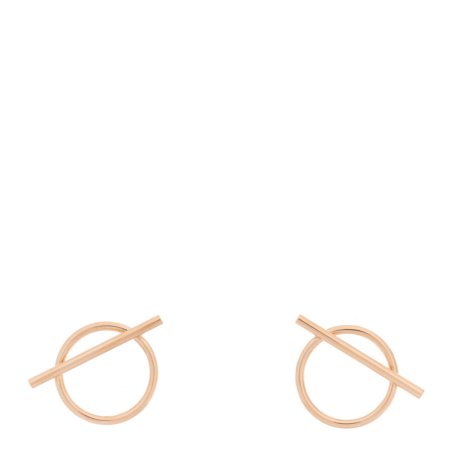 Hermes 18K Rose Gold MM Echappee Earrings 1 of 5