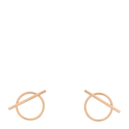 Hermes 18K Rose Gold MM Echappee Earrings 1 of 5