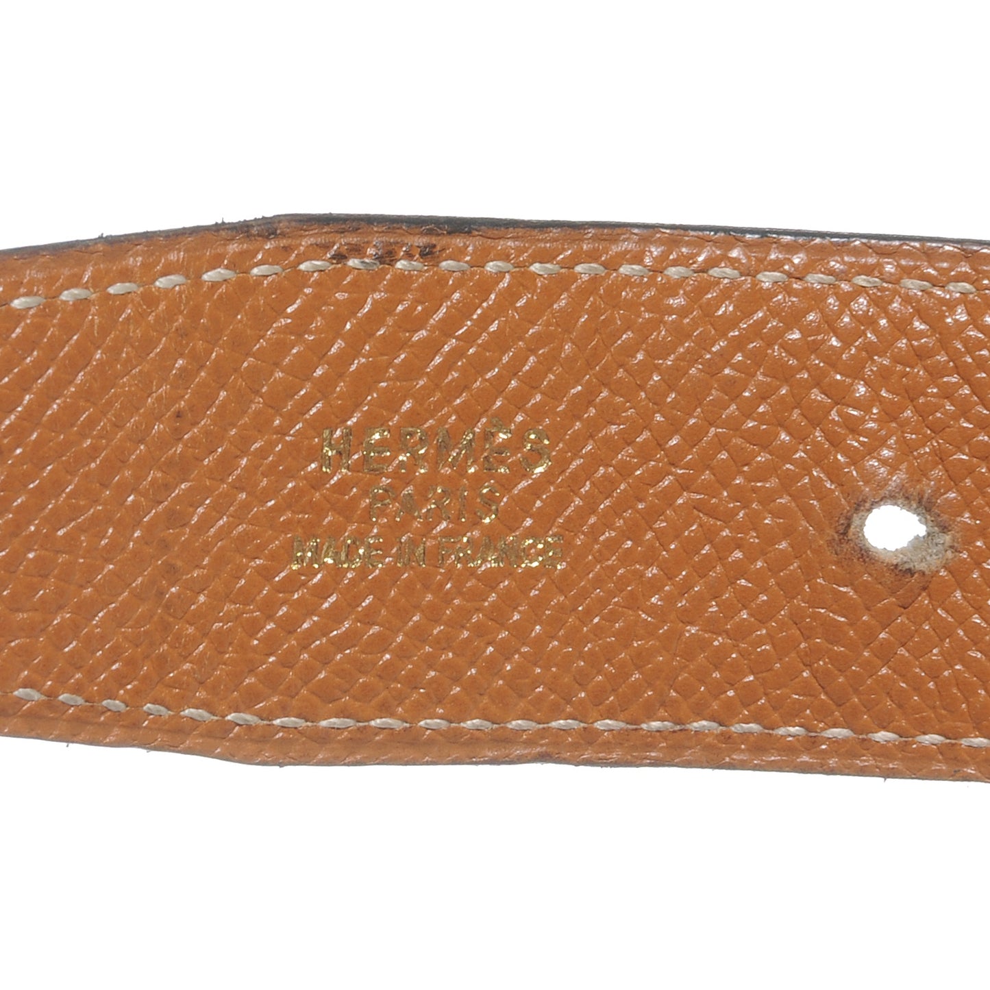 Box Courchevel Reversible Constance 32mm H Belt Noir Gold 80