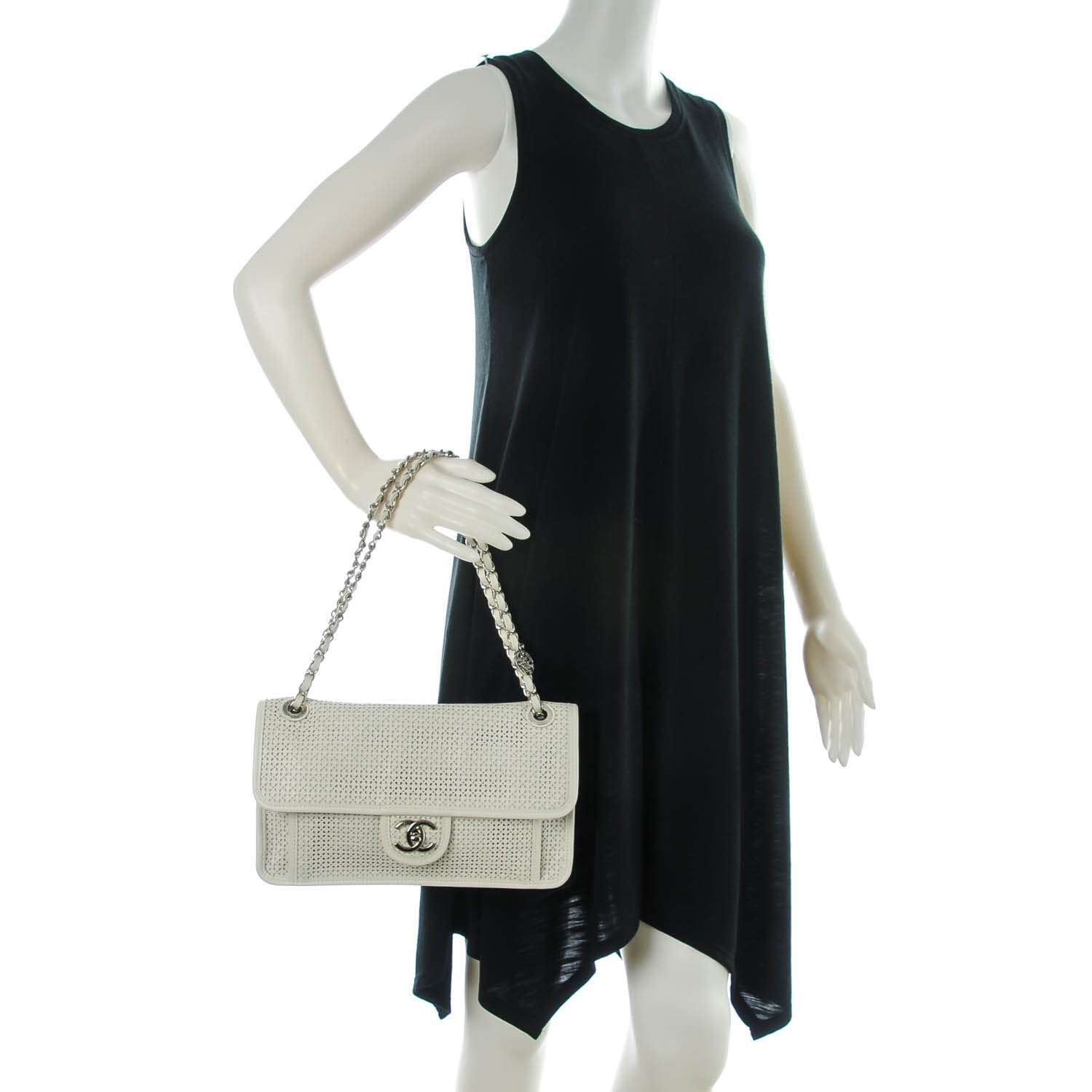 Chanel Perforated Calfskin Large Dubai Up In The Air Flap White 2 of 8