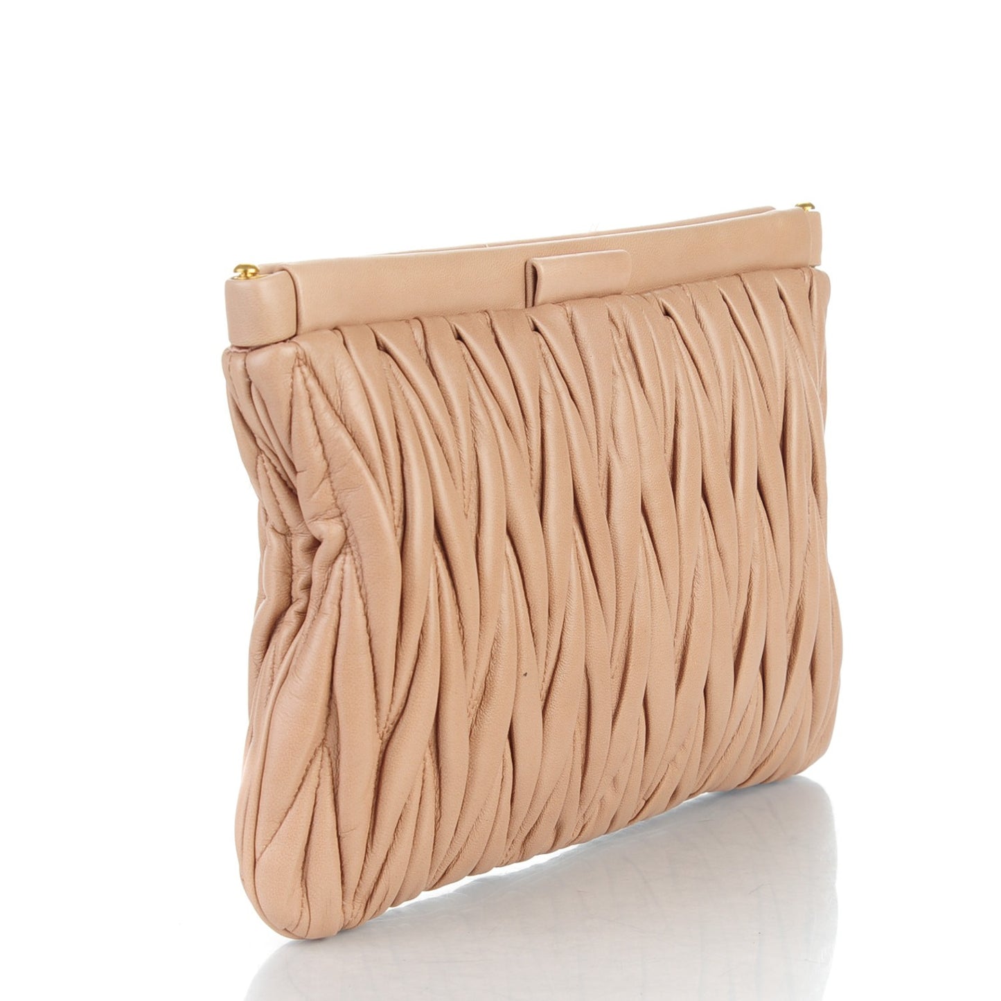 Nappa Matelasse Clutch Cammeo