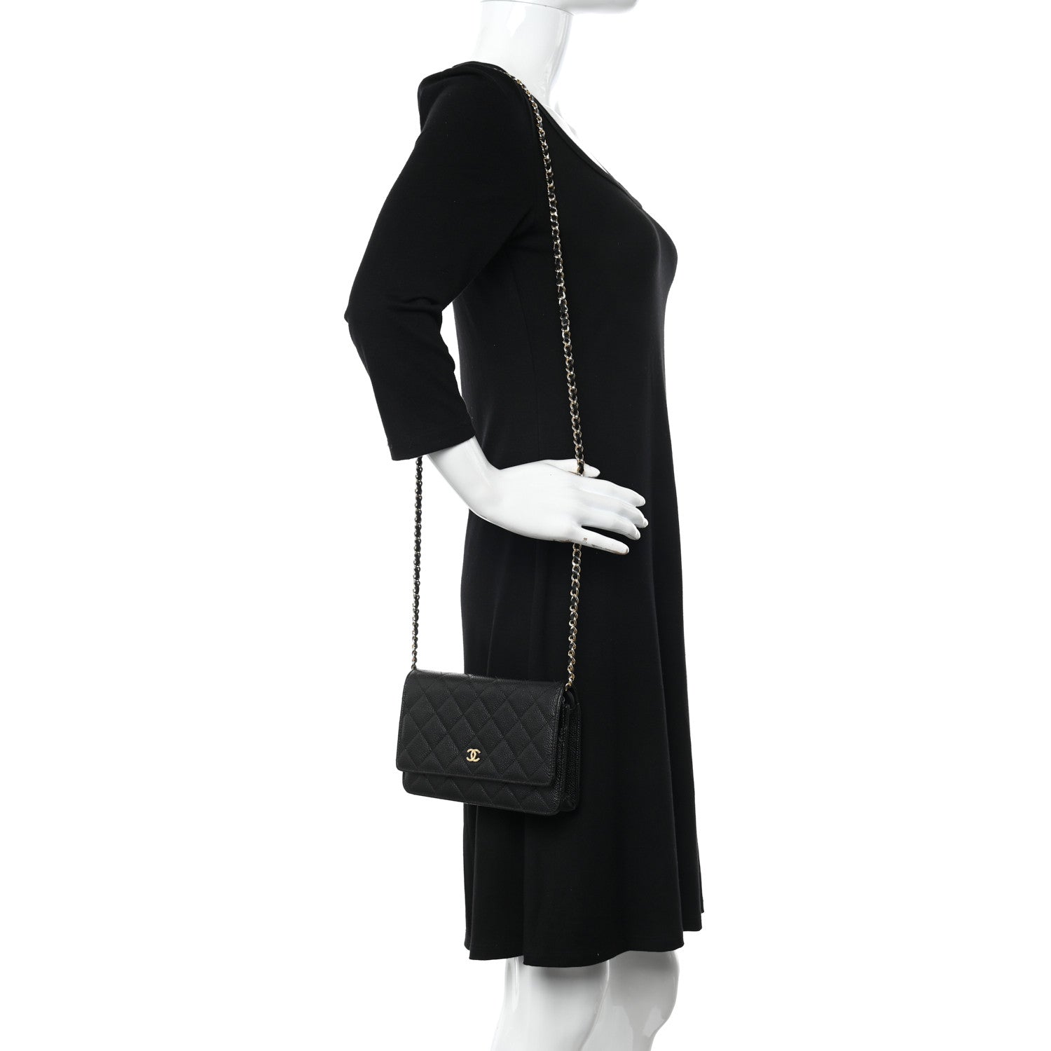 Chanel Caviar Quilted Wallet on Chain WOC Black 3 of 11