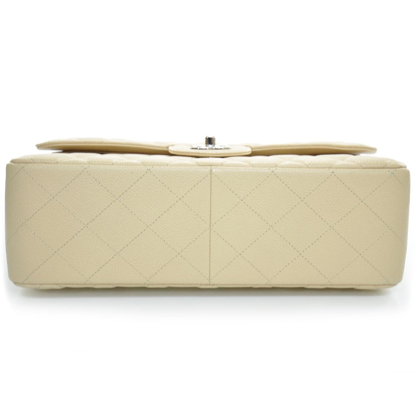 Caviar Jumbo Double Flap Beige Clair