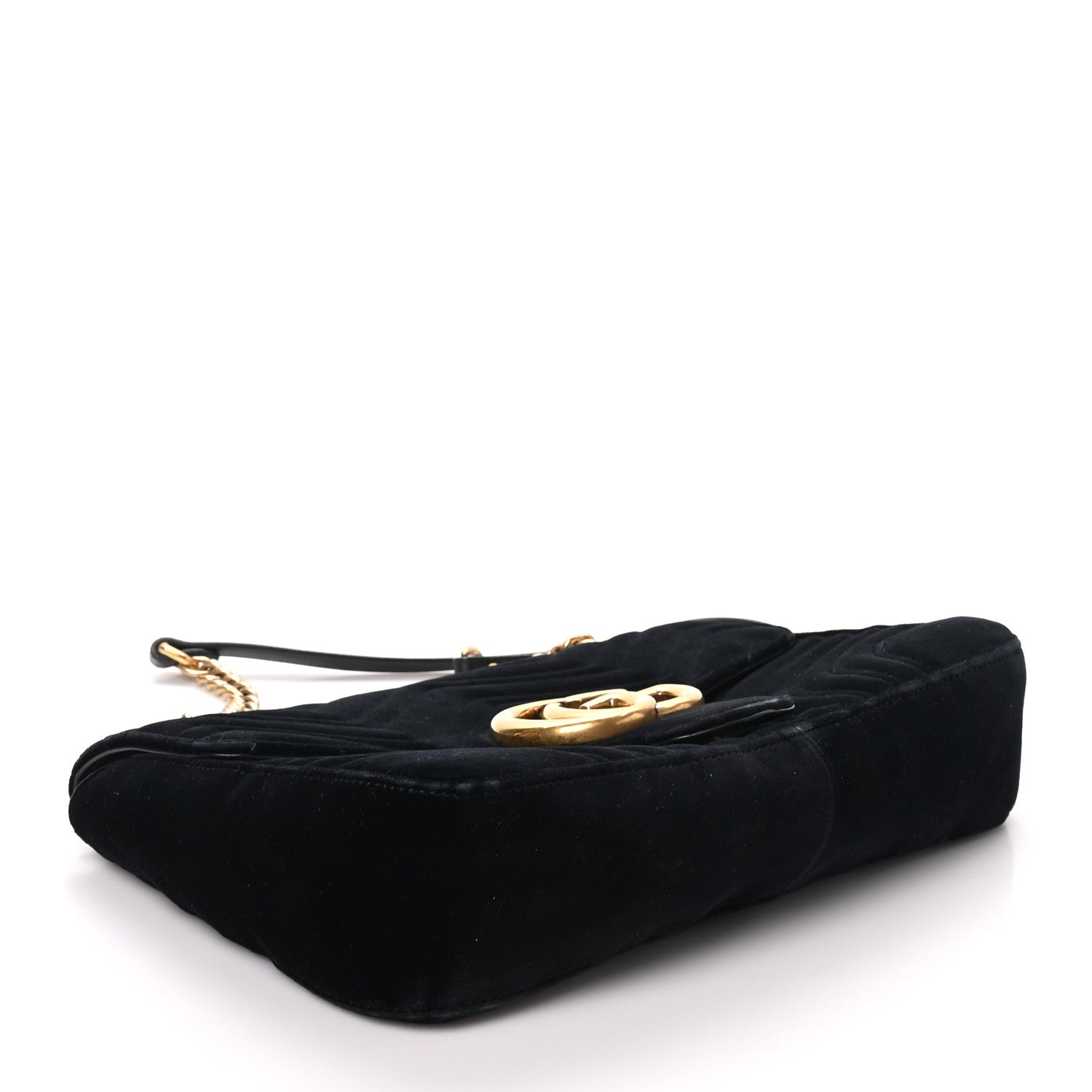 Gucci Velvet Matelasse Medium GG Marmont Shoulder Bag Black 4 of 10