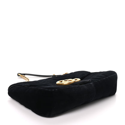 Gucci Velvet Matelasse Medium GG Marmont Shoulder Bag Black 4 of 10