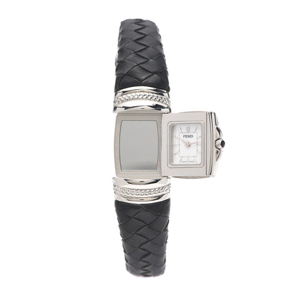 Fendi Stainless Steel Calfskin Mother of Pearl 20mm Bangle Quartz Watch 1 of 5