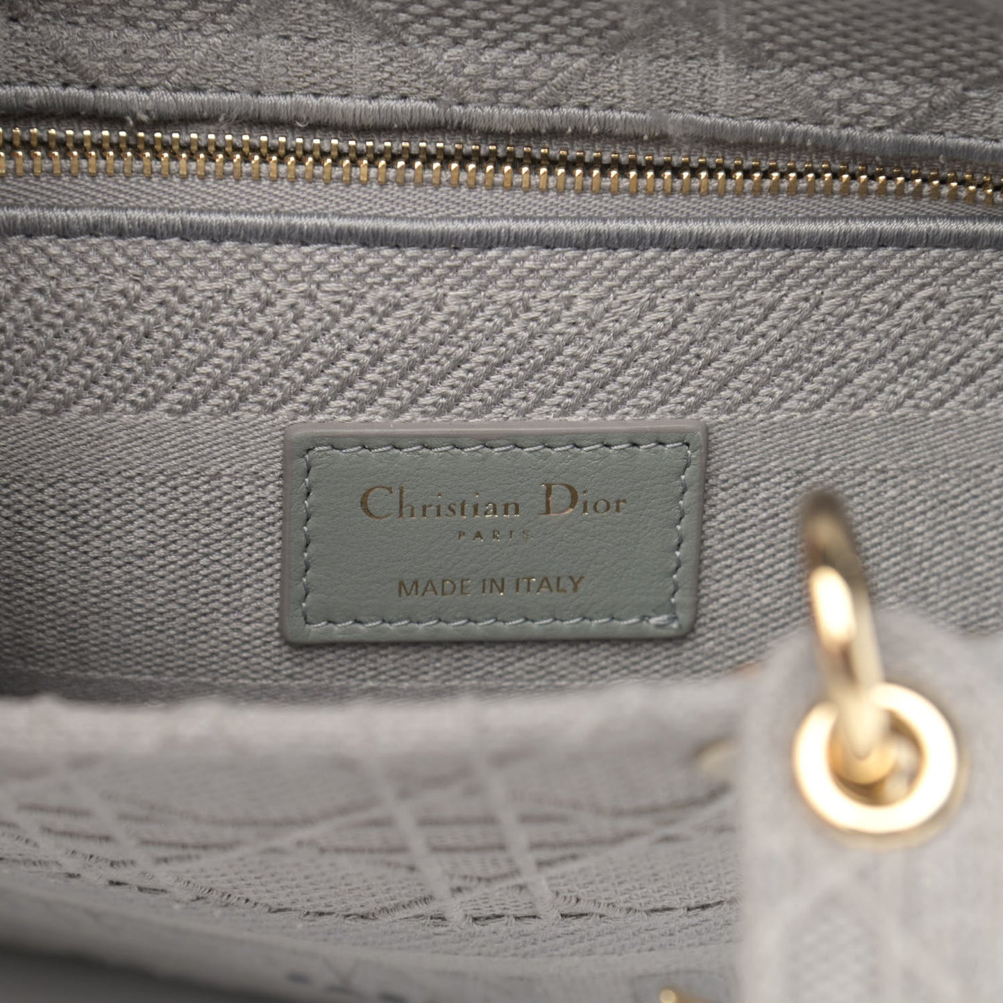 Canvas Embroidered Cannage Medium Lady D-Lite Gray