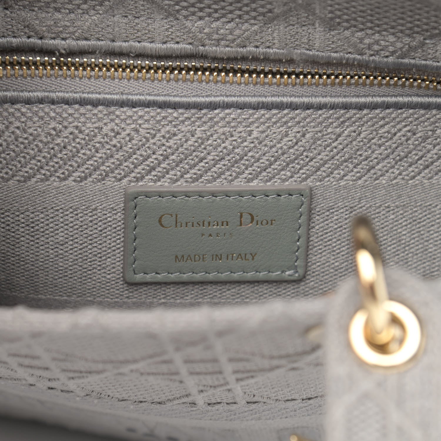 Christian Dior Canvas Embroidered Cannage Medium Lady D-Lite Gray 5 of 11