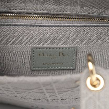 Christian Dior Canvas Embroidered Cannage Medium Lady D-Lite Gray 5 of 11