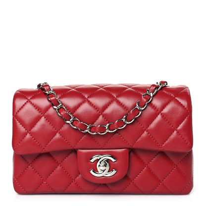 Chanel Lambskin Quilted Mini Rectangular Flap Red 1 of 10